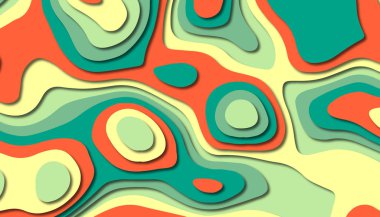 3D soyut kağıt sanat tarzı, iş sunumları, el ilanları, posterler, baskılar, dekorasyon, kartları, broşür kapak için tasarım düzen