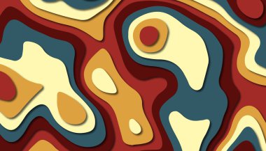 3D soyut kağıt sanat tarzı, iş sunumları, el ilanları, posterler, baskılar, dekorasyon, kartları, broşür kapak için tasarım düzen