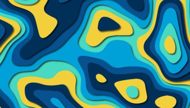 3D soyut kağıt sanat tarzı, iş sunumları, el ilanları, posterler, baskılar, dekorasyon, kartları, broşür kapak için tasarım düzen