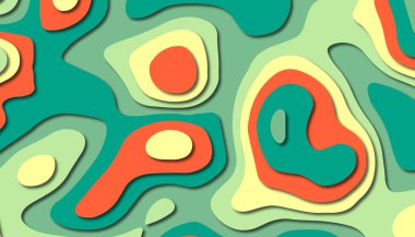 3D soyut kağıt sanat tarzı, iş sunumları, el ilanları, posterler, baskılar, dekorasyon, kartları, broşür kapak için tasarım düzen