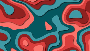 3D soyut kağıt sanat tarzı, iş sunumları, el ilanları, posterler, baskılar, dekorasyon, kartları, broşür kapak için tasarım düzen