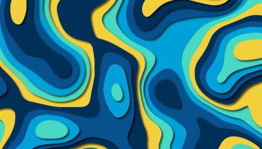 3D soyut kağıt sanat tarzı, iş sunumları, el ilanları, posterler, baskılar, dekorasyon, kartları, broşür kapak için tasarım düzen