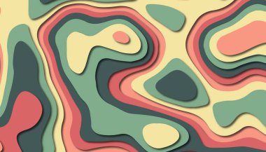 3D soyut kağıt sanat tarzı, iş sunumları, el ilanları, posterler, baskılar, dekorasyon, kartları, broşür kapak için tasarım düzen