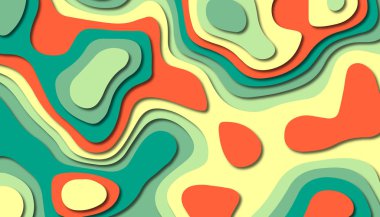 3D soyut kağıt sanat tarzı, iş sunumları, el ilanları, posterler, baskılar, dekorasyon, kartları, broşür kapak için tasarım düzen