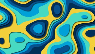 3D soyut kağıt sanat tarzı, iş sunumları, el ilanları, posterler, baskılar, dekorasyon, kartları, broşür kapak için tasarım düzen