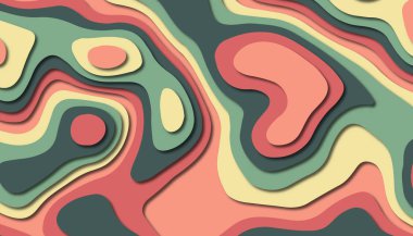 3D soyut kağıt sanat tarzı, iş sunumları, el ilanları, posterler, baskılar, dekorasyon, kartları, broşür kapak için tasarım düzen