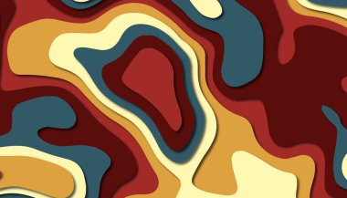 3D soyut kağıt sanat tarzı, iş sunumları, el ilanları, posterler, baskılar, dekorasyon, kartları, broşür kapak için tasarım düzen