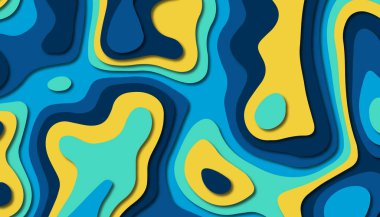 3D soyut kağıt sanat tarzı, iş sunumları, el ilanları, posterler, baskılar, dekorasyon, kartları, broşür kapak için tasarım düzen