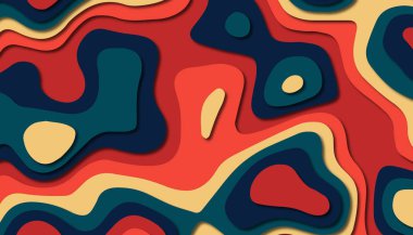 3D soyut kağıt sanat tarzı, iş sunumları, el ilanları, posterler, baskılar, dekorasyon, kartları, broşür kapak için tasarım düzen