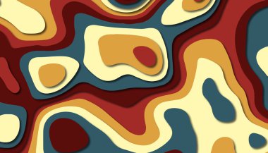 3D soyut kağıt sanat tarzı, iş sunumları, el ilanları, posterler, baskılar, dekorasyon, kartları, broşür kapak için tasarım düzen