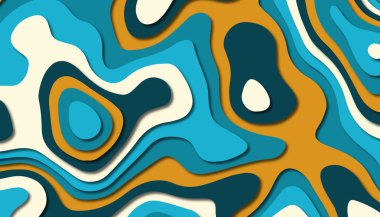 3D soyut kağıt sanat tarzı, iş sunumları, el ilanları, posterler, baskılar, dekorasyon, kartları, broşür kapak için tasarım düzen