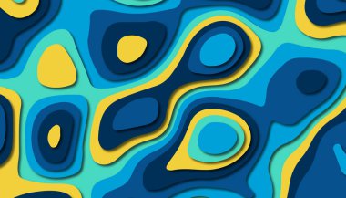 3D soyut kağıt sanat tarzı, iş sunumları, el ilanları, posterler, baskılar, dekorasyon, kartları, broşür kapak için tasarım düzen