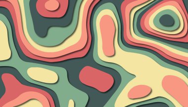 3D soyut kağıt sanat tarzı, iş sunumları, el ilanları, posterler, baskılar, dekorasyon, kartları, broşür kapak için tasarım düzen