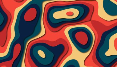 3D soyut kağıt sanat tarzı, iş sunumları, el ilanları, posterler, baskılar, dekorasyon, kartları, broşür kapak için tasarım düzen