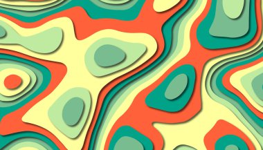 3D soyut kağıt sanat tarzı, iş sunumları, el ilanları, posterler, baskılar, dekorasyon, kartları, broşür kapak için tasarım düzen