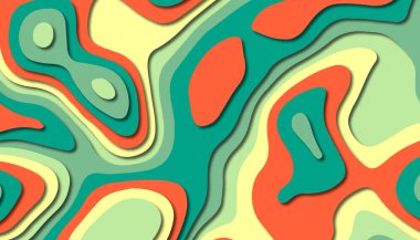 3D soyut kağıt sanat tarzı, iş sunumları, el ilanları, posterler, baskılar, dekorasyon, kartları, broşür kapak için tasarım düzen