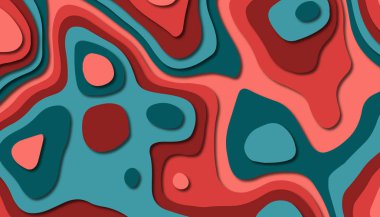 3D soyut kağıt sanat tarzı, iş sunumları, el ilanları, posterler, baskılar, dekorasyon, kartları, broşür kapak için tasarım düzen