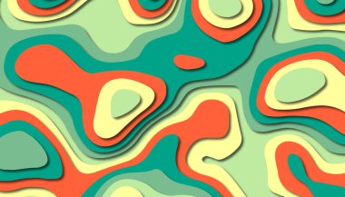 3D soyut kağıt sanat tarzı, iş sunumları, el ilanları, posterler, baskılar, dekorasyon, kartları, broşür kapak için tasarım düzen