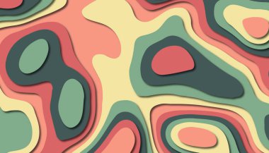 3D soyut kağıt sanat tarzı, iş sunumları, el ilanları, posterler, baskılar, dekorasyon, kartları, broşür kapak için tasarım düzen