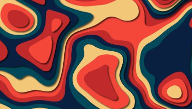 3D soyut kağıt sanat tarzı, iş sunumları, el ilanları, posterler, baskılar, dekorasyon, kartları, broşür kapak için tasarım düzen