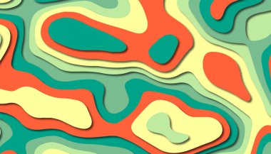 3D soyut kağıt sanat tarzı, iş sunumları, el ilanları, posterler, baskılar, dekorasyon, kartları, broşür kapak için tasarım düzen