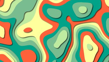 3D soyut kağıt sanat tarzı, iş sunumları, el ilanları, posterler, baskılar, dekorasyon, kartları, broşür kapak için tasarım düzen