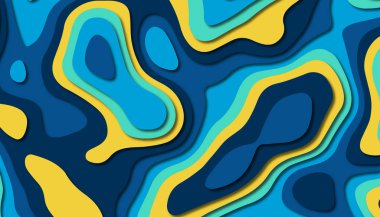 3D soyut kağıt sanat tarzı, iş sunumları, el ilanları, posterler, baskılar, dekorasyon, kartları, broşür kapak için tasarım düzen