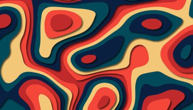 3D soyut kağıt sanat tarzı, iş sunumları, el ilanları, posterler, baskılar, dekorasyon, kartları, broşür kapak için tasarım düzen