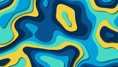 3D soyut kağıt sanat tarzı, iş sunumları, el ilanları, posterler, baskılar, dekorasyon, kartları, broşür kapak için tasarım düzen