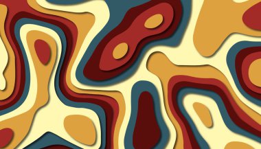 3D soyut kağıt sanat tarzı, iş sunumları, el ilanları, posterler, baskılar, dekorasyon, kartları, broşür kapak için tasarım düzen