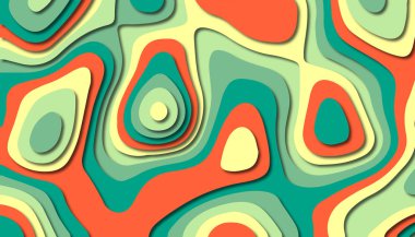 3D soyut kağıt sanat tarzı, iş sunumları, el ilanları, posterler, baskılar, dekorasyon, kartları, broşür kapak için tasarım düzen