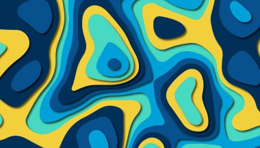 3D soyut kağıt sanat tarzı, iş sunumları, el ilanları, posterler, baskılar, dekorasyon, kartları, broşür kapak için tasarım düzen