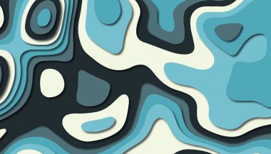 3D soyut kağıt sanat tarzı, iş sunumları, el ilanları, posterler, baskılar, dekorasyon, kartları, broşür kapak için tasarım düzen