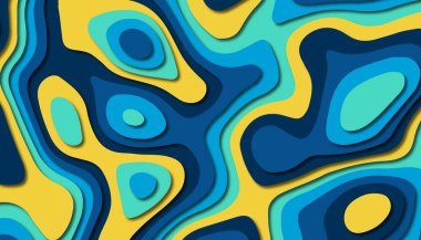 3D soyut kağıt sanat tarzı, iş sunumları, el ilanları, posterler, baskılar, dekorasyon, kartları, broşür kapak için tasarım düzen