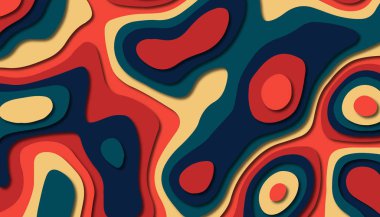 3D soyut kağıt sanat tarzı, iş sunumları, el ilanları, posterler, baskılar, dekorasyon, kartları, broşür kapak için tasarım düzen