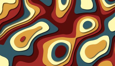 3D soyut kağıt sanat tarzı, iş sunumları, el ilanları, posterler, baskılar, dekorasyon, kartları, broşür kapak için tasarım düzen