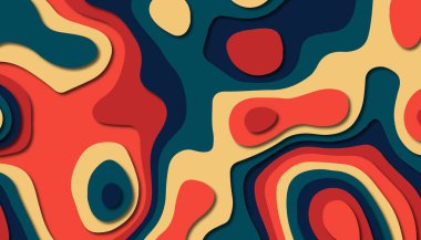 3D soyut kağıt sanat tarzı, iş sunumları, el ilanları, posterler, baskılar, dekorasyon, kartları, broşür kapak için tasarım düzen