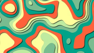 3D soyut kağıt sanat tarzı, iş sunumları, el ilanları, posterler, baskılar, dekorasyon, kartları, broşür kapak için tasarım düzen