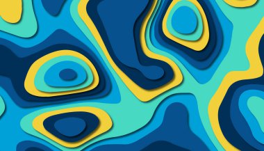 3D soyut kağıt sanat tarzı, iş sunumları, el ilanları, posterler, baskılar, dekorasyon, kartları, broşür kapak için tasarım düzen