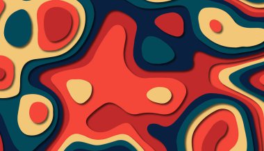 3D soyut kağıt sanat tarzı, iş sunumları, el ilanları, posterler, baskılar, dekorasyon, kartları, broşür kapak için tasarım düzen