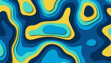 3D soyut kağıt sanat tarzı, iş sunumları, el ilanları, posterler, baskılar, dekorasyon, kartları, broşür kapak için tasarım düzen