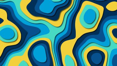 3D soyut kağıt sanat tarzı, iş sunumları, el ilanları, posterler, baskılar, dekorasyon, kartları, broşür kapak için tasarım düzen