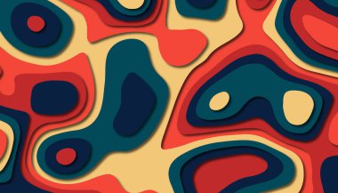 3D soyut kağıt sanat tarzı, iş sunumları, el ilanları, posterler, baskılar, dekorasyon, kartları, broşür kapak için tasarım düzen