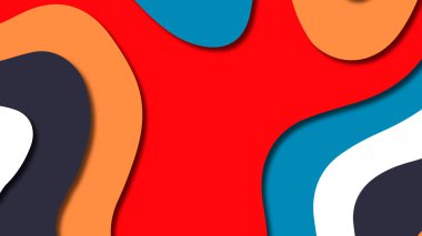 Kağıt Sanat karikatür soyut dalgalar. Kağıt arka plan bölmek. Modern origami tasarım şablonu. Kağıt arka plan kes. Soyut gerçekçi kağıt dekorasyon dokulu tasarımı için