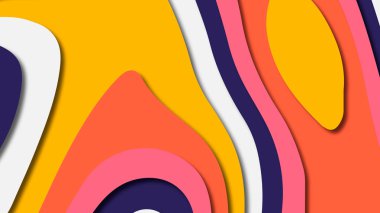 Kağıt Sanat karikatür soyut dalgalar. Kağıt arka plan bölmek. Modern origami tasarım şablonu. Kağıt arka plan kes. Soyut gerçekçi kağıt dekorasyon dokulu tasarımı için