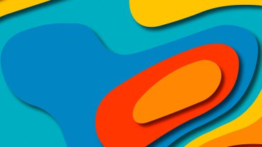 Kağıt Sanat karikatür soyut dalgalar. Kağıt arka plan bölmek. Modern origami tasarım şablonu. Kağıt arka plan kes. Soyut gerçekçi kağıt dekorasyon dokulu tasarımı için