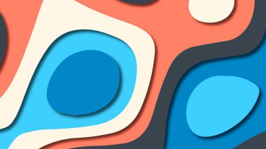 Kağıt Sanat karikatür soyut dalgalar. Kağıt arka plan bölmek. Modern origami tasarım şablonu. Kağıt arka plan kes. Soyut gerçekçi kağıt dekorasyon dokulu tasarımı için