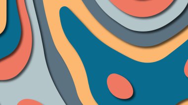 Kağıt Sanat karikatür soyut dalgalar. Kağıt arka plan bölmek. Modern origami tasarım şablonu. Kağıt arka plan kes. Soyut gerçekçi kağıt dekorasyon dokulu tasarımı için