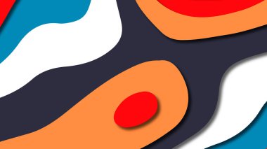 Kağıt Sanat karikatür soyut dalgalar. Kağıt arka plan bölmek. Modern origami tasarım şablonu. Kağıt arka plan kes. Soyut gerçekçi kağıt dekorasyon dokulu tasarımı için