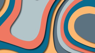 Kağıt Sanat karikatür soyut dalgalar. Kağıt arka plan bölmek. Modern origami tasarım şablonu. Kağıt arka plan kes. Soyut gerçekçi kağıt dekorasyon dokulu tasarımı için